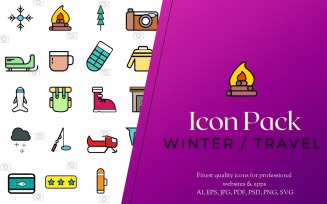 Icon Pack: 50 Winter Travel Pack