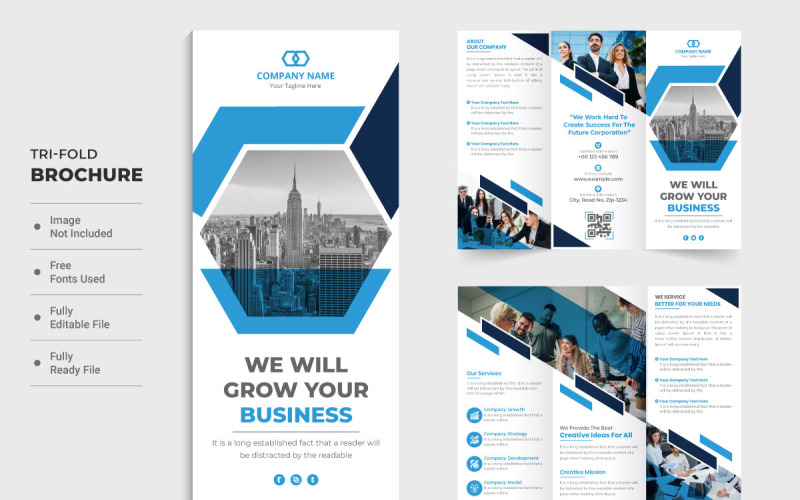 Marketing agency tri fold brochure Corporate Identity