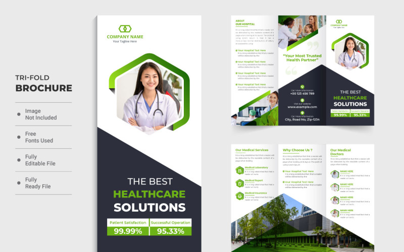 Medical tri fold brochure template Corporate Identity