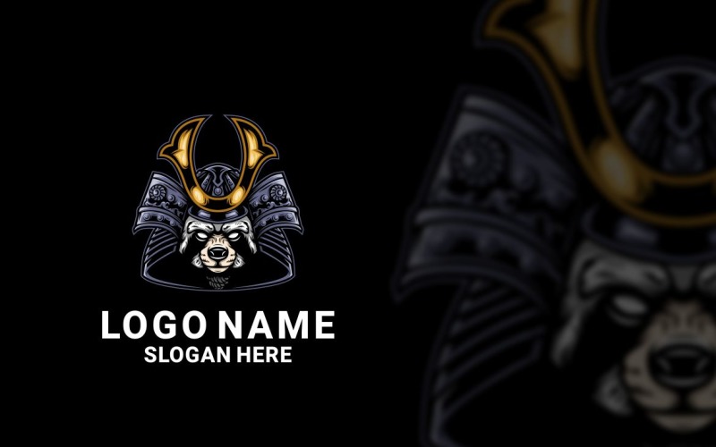 Racoon Samurai Graphic Logo Design Logo Template