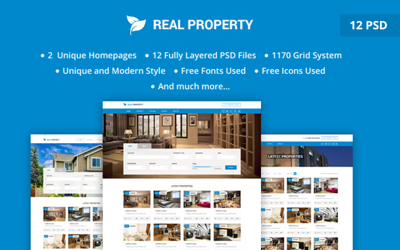 Real Property PSD Website Template PSD Template