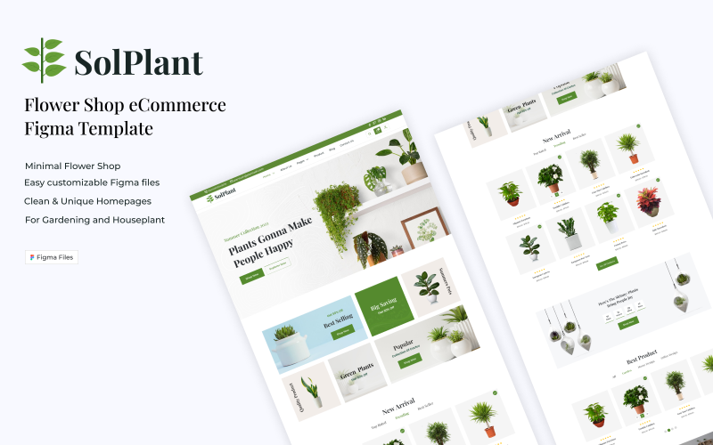SolPlant- Flower Shop eCommerce Figma Template UI Element