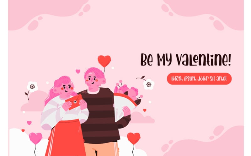 Valentine's Day Celebration Background Illustration
