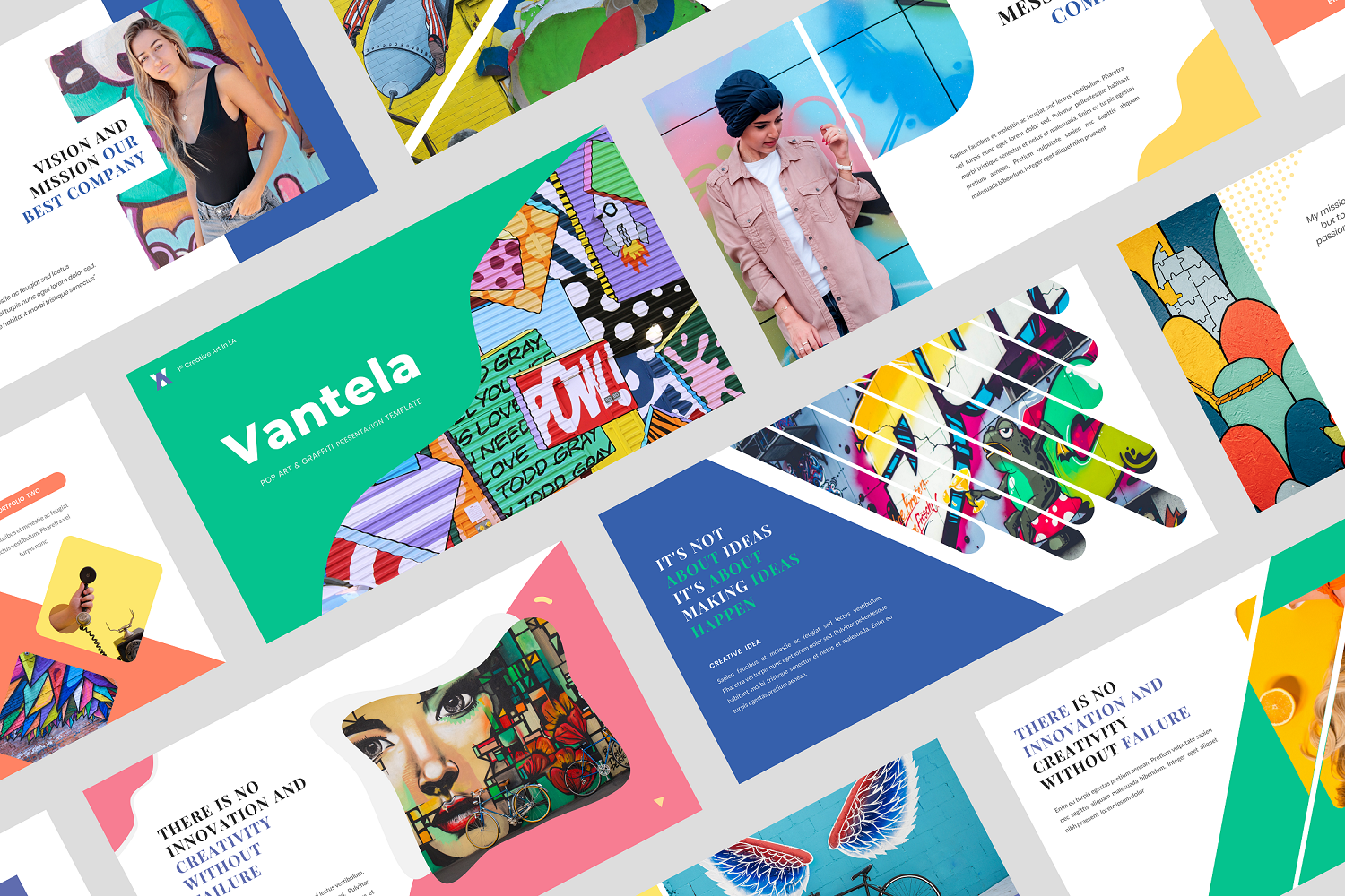 Vantela - Pop Art & Graffiti Google Slide Template