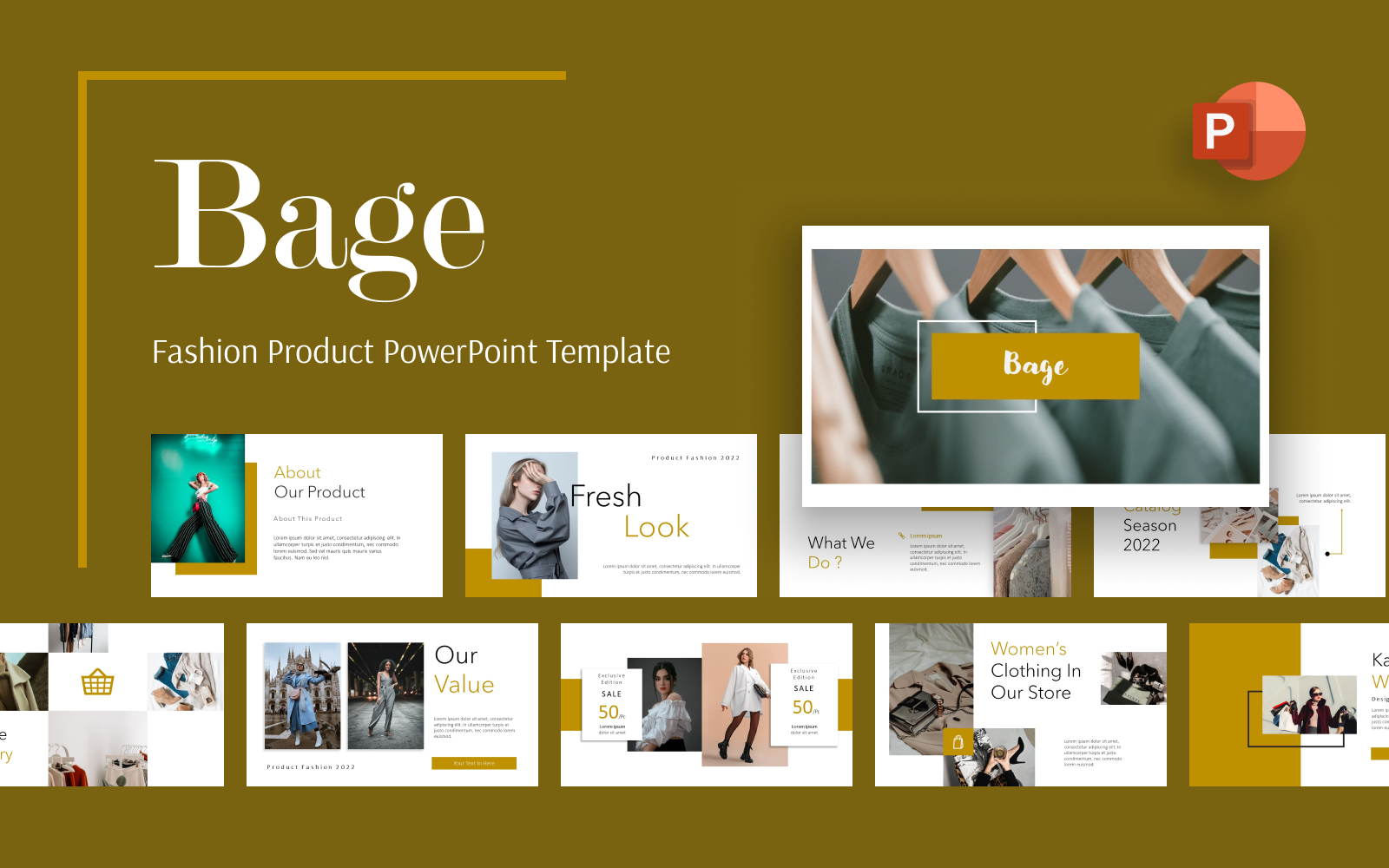 Bage Minimalist Fashion Product PowerPoint Template
