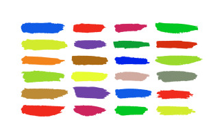 Colorful watercolor brush stroke set