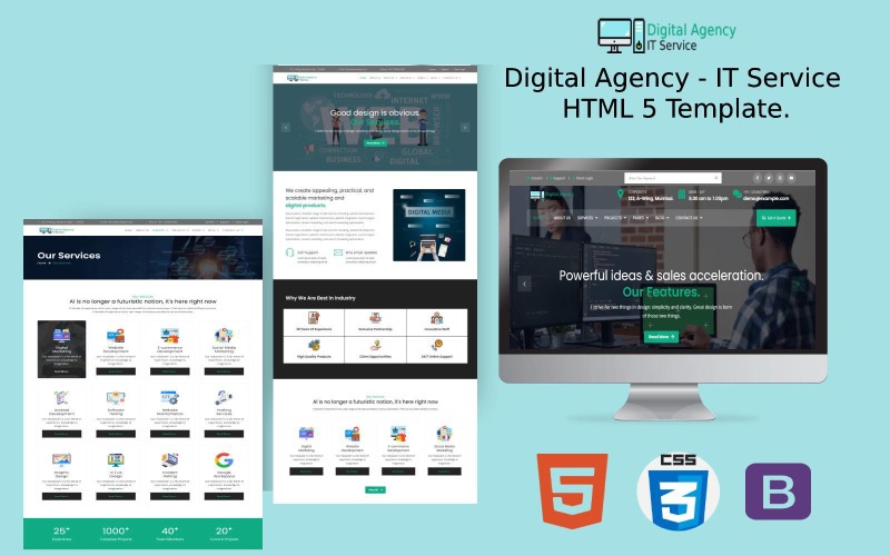 Digital Agency - IT Service HTML 5 Template. Website Template
