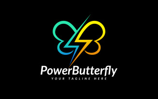 Electric Volt Power Flash Butterfly Logo Design
