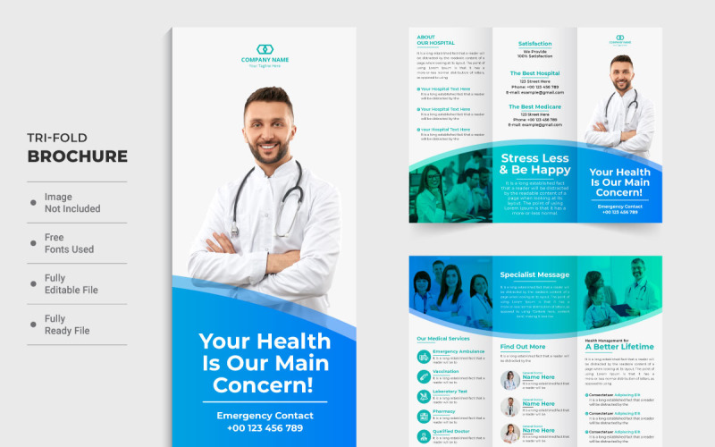 Healthcare center tri fold brochure Corporate Identity