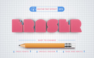 Eraser - Editable Text Effect, Font Style