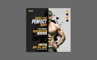 Free Sports Fitness Gym Social Media Post Template