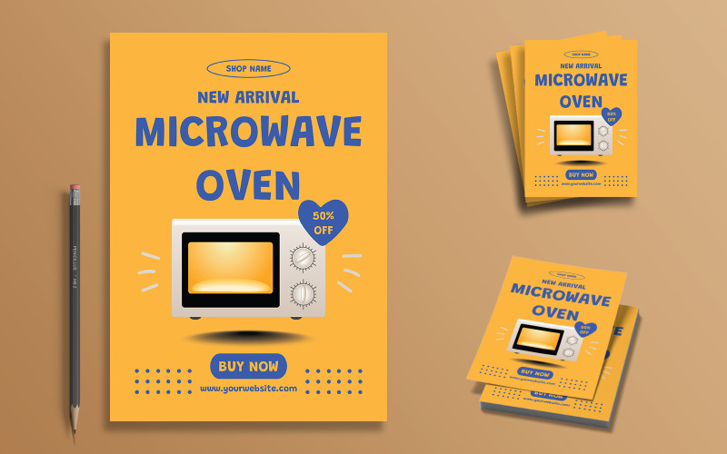 New Arrival Microwave Oven Flyer Corporate Identity