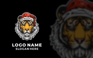 Santa Tiger Graphic Logo Design