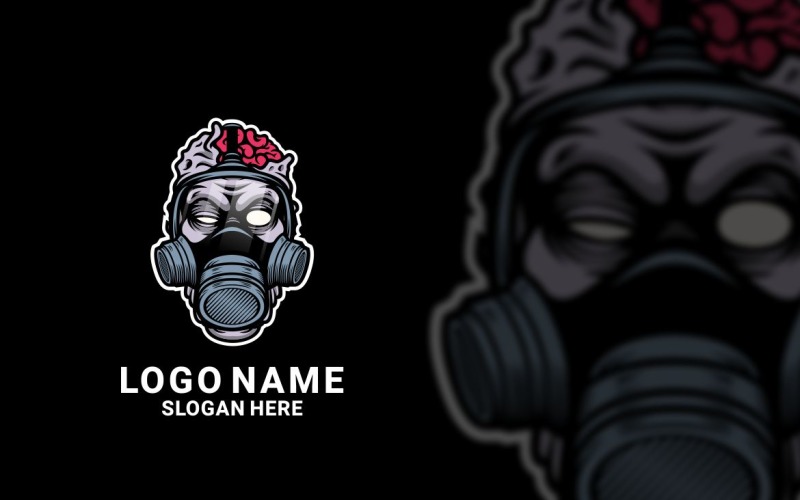 Zombie Gask Mask Graphic Logo Design Logo Template