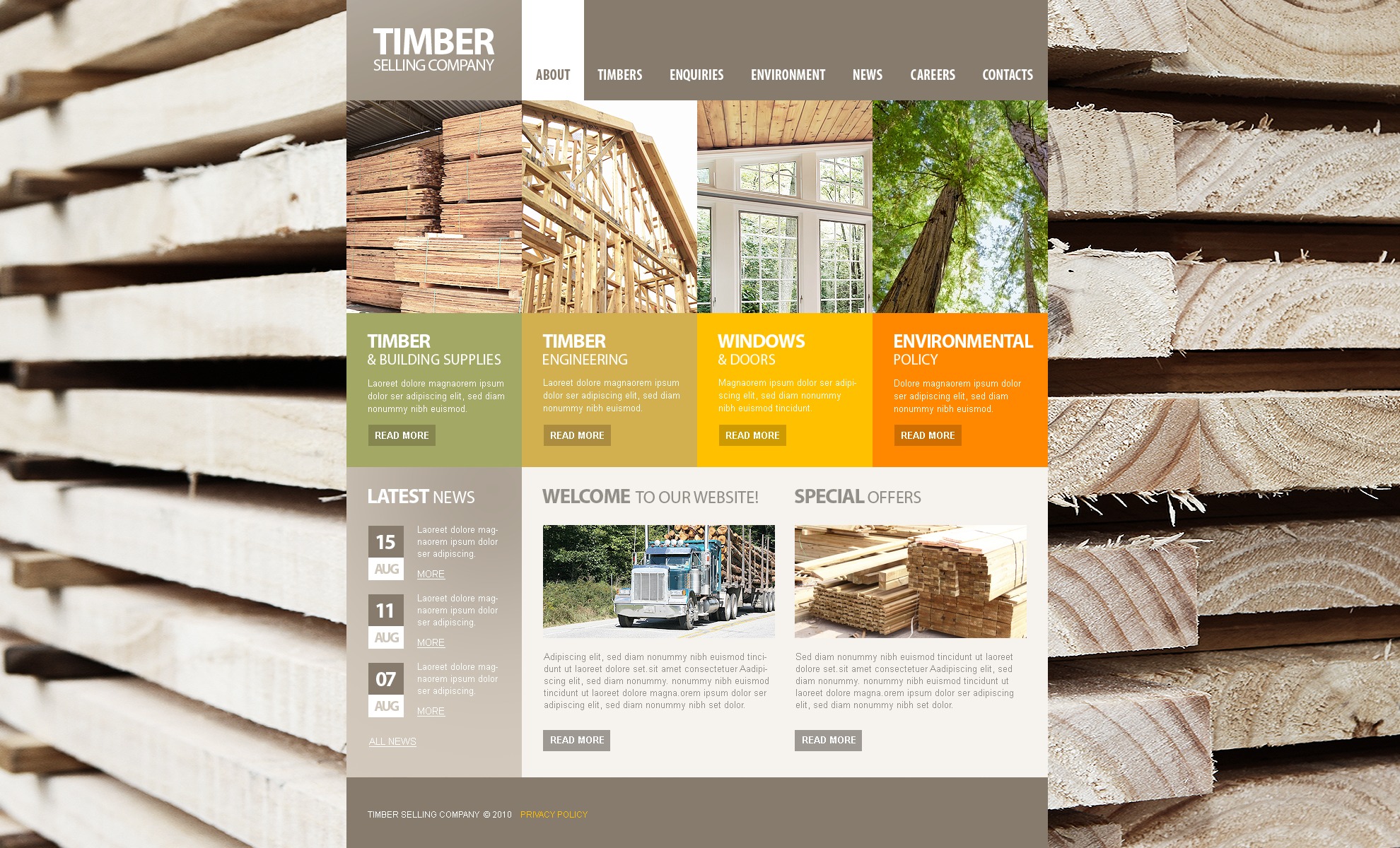 Timber Website Template 31179