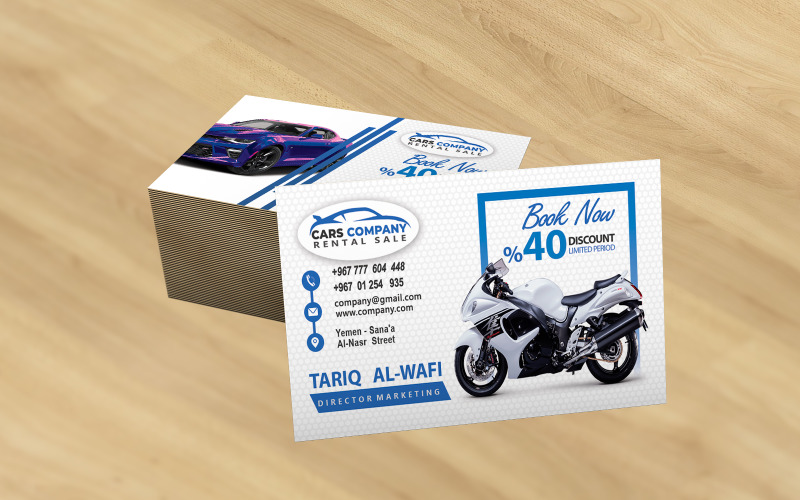 Auto Repair Business Card Template - Blue Corporate Identity