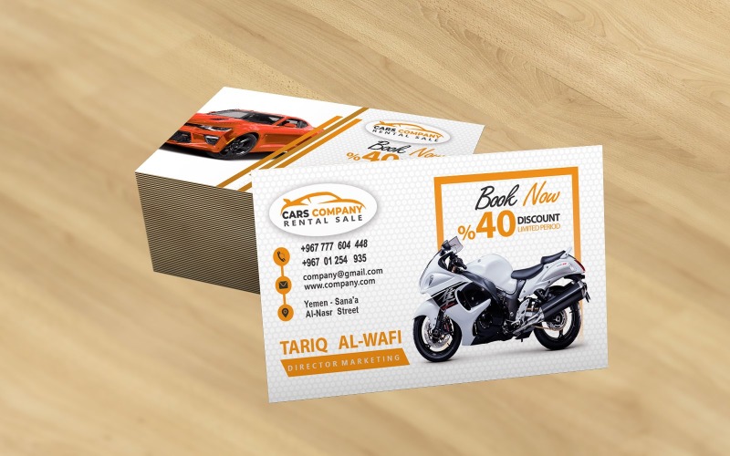 Auto Repair Business Card Template - Orange Corporate Identity