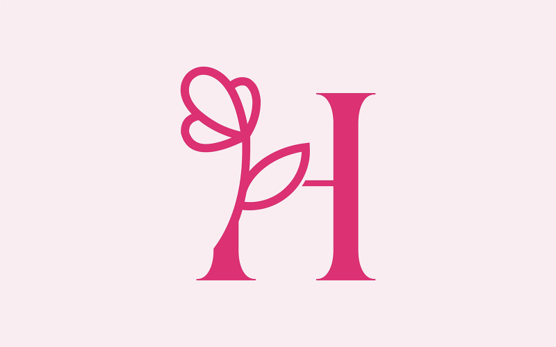 Beautiful Fashion Beauty Logo Letter H Logo Template