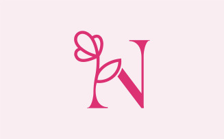 Beautiful Fashion Beauty Logo Letter N