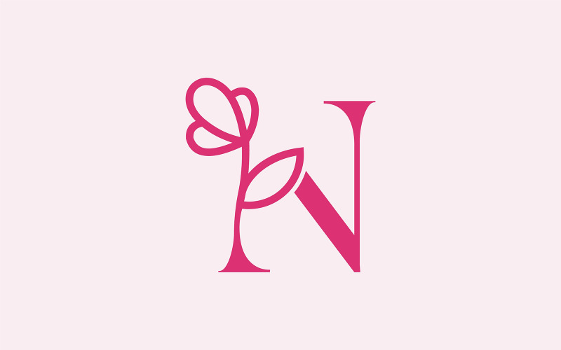 Beautiful Fashion Beauty Logo Letter N Logo Template