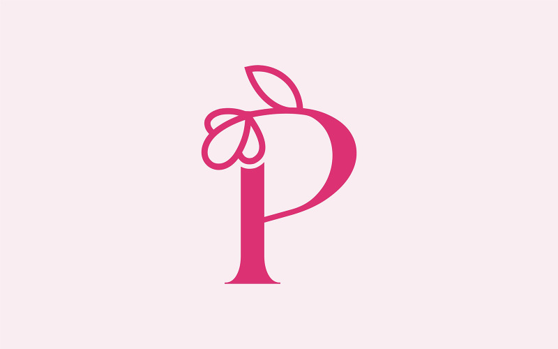 Beautiful Fashion Beauty Logo Letter P Logo Template