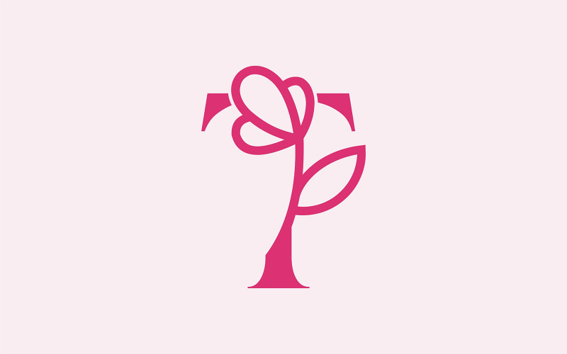 Beautiful Fashion Beauty Logo Letter T Logo Template