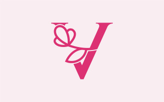 Beautiful Fashion Beauty Logo Letter V