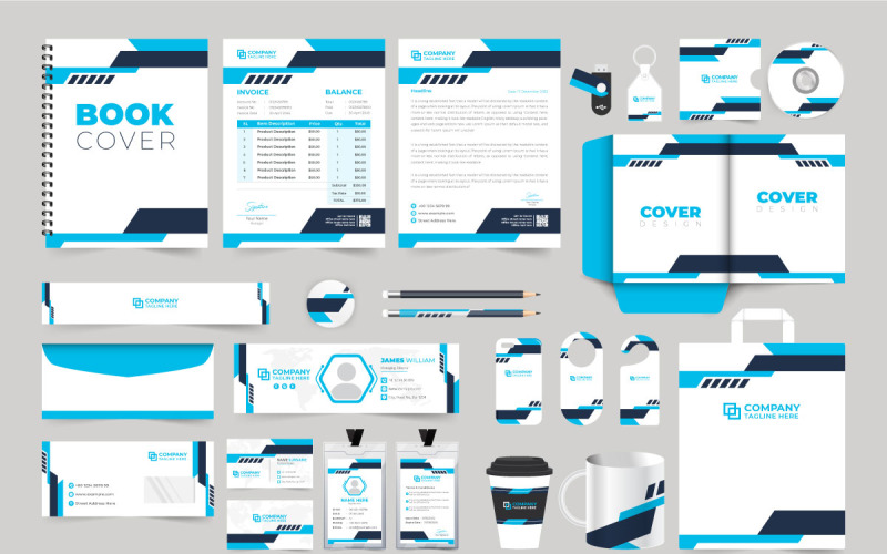 Brand promotion template set vector Corporate Identity