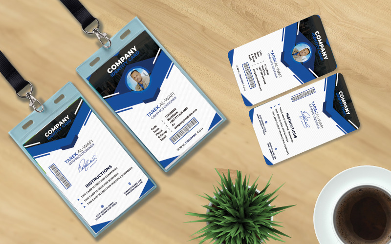 Identity Card Form - For Companies And Institutions - Blue Corporate Identity