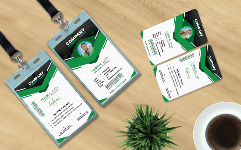 Identity Card Form - For Companies And Institutions - Green Corporate Identity