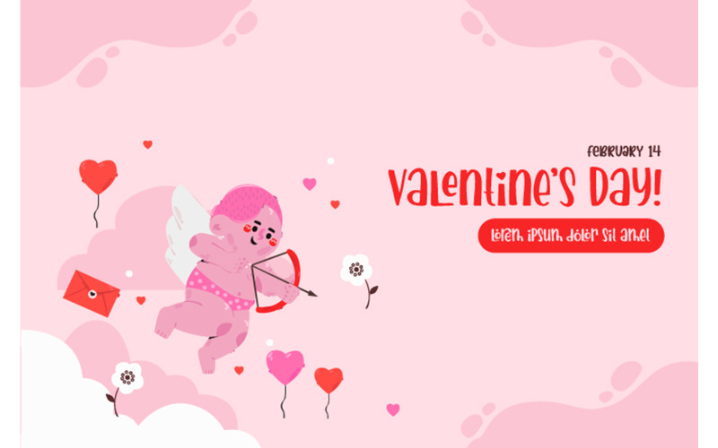 Valentine's Day Celebration Greeting Background Illustration