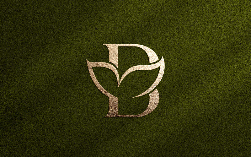 Floral Beauty Logo Leaf Natural Letter B Logo Template