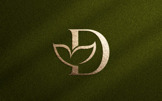 Floral Beauty Logo Leaf Natural Letter D