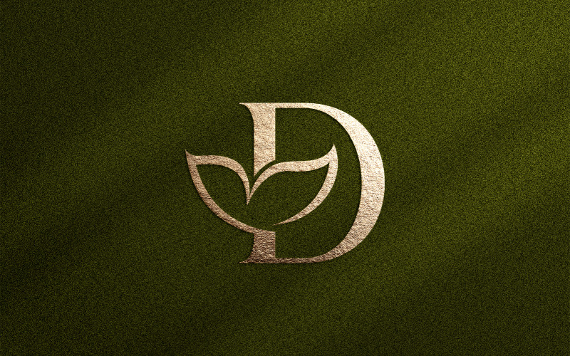 Floral Beauty Logo Leaf Natural Letter D Logo Template
