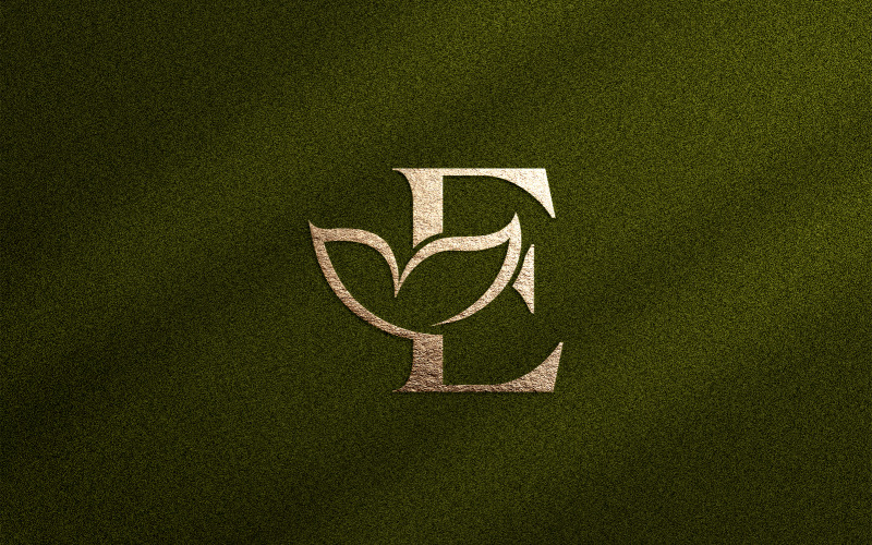 Floral Beauty Logo Leaf Natural Letter E Logo Template