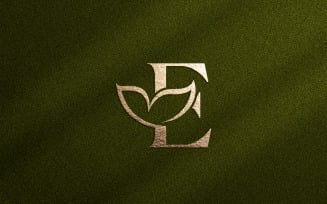 Floral Beauty Logo Leaf Natural Letter E