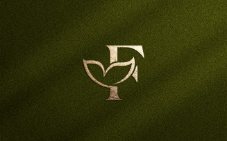 Floral Beauty Logo Leaf Natural Letter F