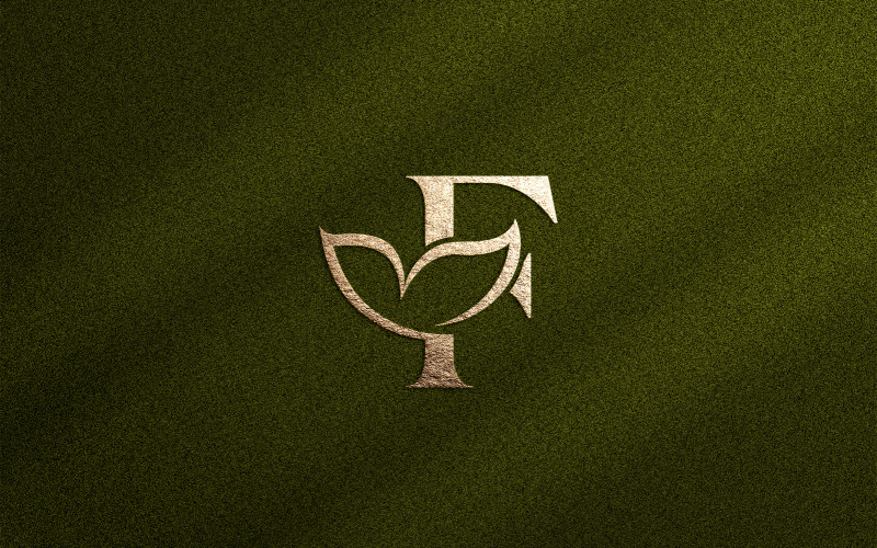 Floral Beauty Logo Leaf Natural Letter F Logo Template