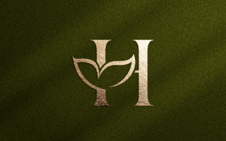Floral Beauty Logo Leaf Natural Letter H