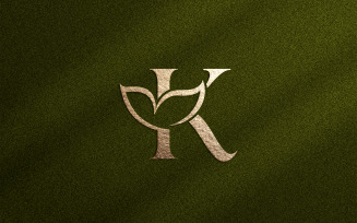 Floral Beauty Logo Leaf Natural Letter K