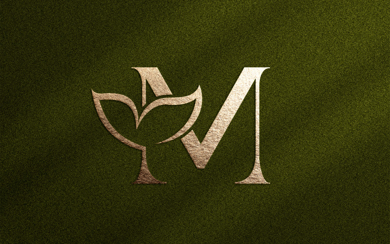 Floral Beauty Logo Leaf Natural Letter M Logo Template