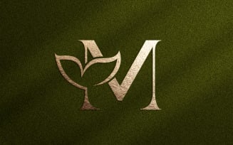 Floral Beauty Logo Leaf Natural Letter M