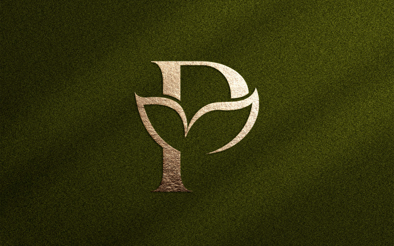 Floral Beauty Logo Leaf Natural Letter P Logo Template