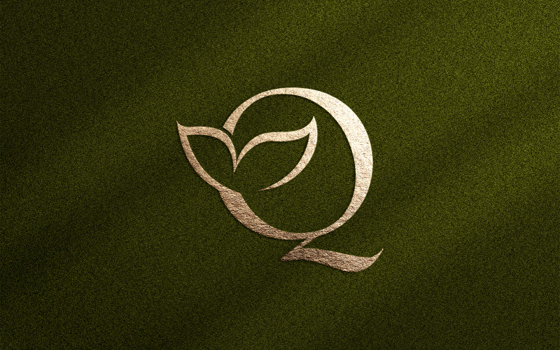 Floral Beauty Logo Leaf Natural Letter Q Logo Template