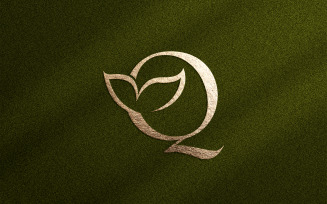 Floral Beauty Logo Leaf Natural Letter Q