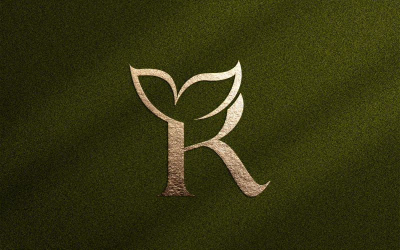 Floral Beauty Logo Leaf Natural Letter R Logo Template