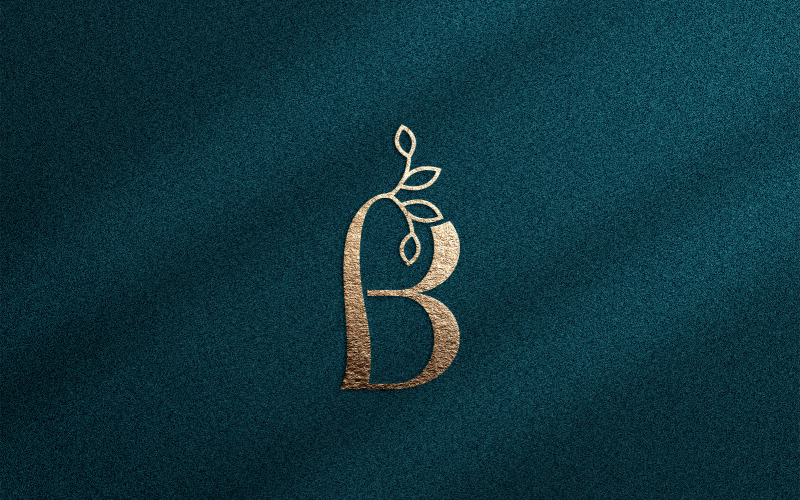 Rose Gold Nature Leaf Crown Beauty Logo B Logo Template