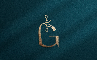 Rose Gold Nature Leaf Crown Beauty Logo G