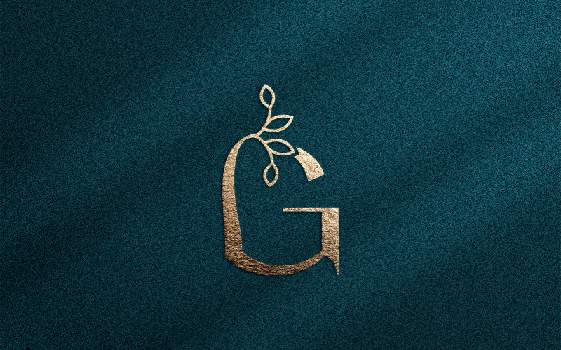 Rose Gold Nature Leaf Crown Beauty Logo G Logo Template