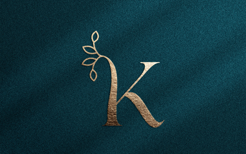 Rose Gold Nature Leaf Crown Beauty Logo K Logo Template